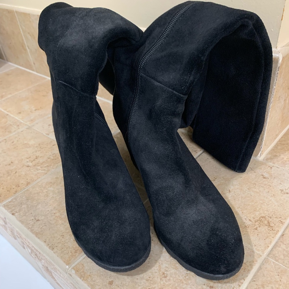 Alfani Black Suede Heeled Boots
